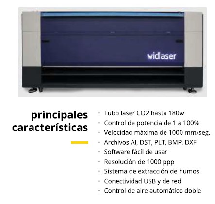 WIDLASER S1000 CORTADORA / GRABADORA LASER  CON CAMARA 1600 x1000 mm. / 130w.