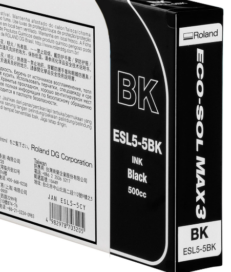 CARTUCHO TINTA ROLAND ECOSOLMAX 3 ECOS.NEGRO 500ml.