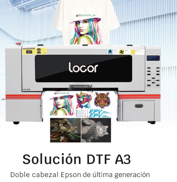 LOCOR IMPRESORA A3 DTF 30 CMS + HORNO DE SECADO