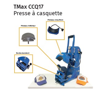 [150TMACCQ17] PROMATTEX TMAX CCQ 17 PRENSA DE CALOR SEMIAUTOMATICA PARA GORRAS
