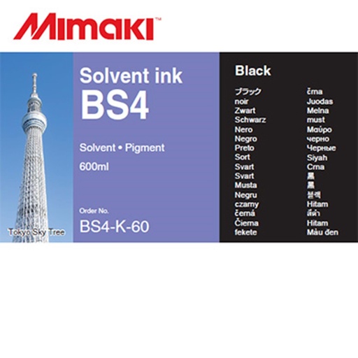 [54BS4600BK] TINTA ORIGINAL MIMAKI BS4 NEGRO, 600 M.L. JV / CJV